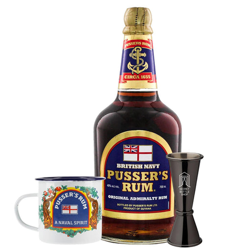 Pussers Blue Label Rum Enamel Cup & Jigger Set 70cl