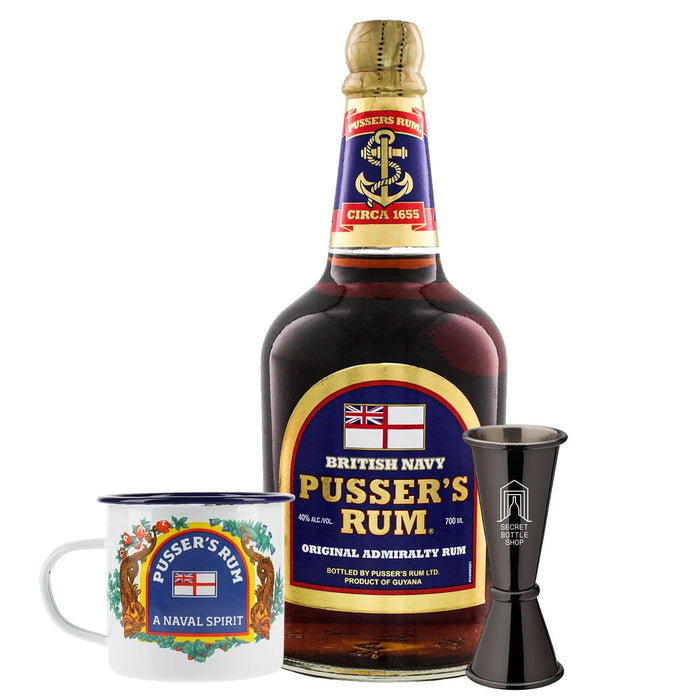 Pusser's Blue Label Rum Enamel Cup & Jigger Set 70cl