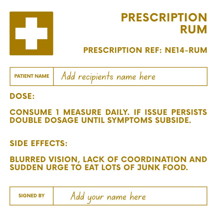 Personalised Engraved Prescription Rum 70cl