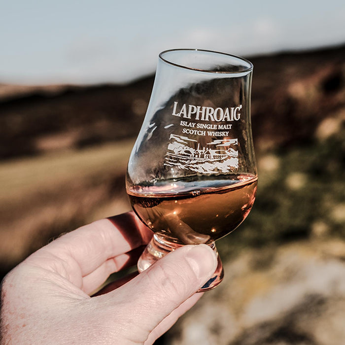 Laphroaig Glass With Islay In Background