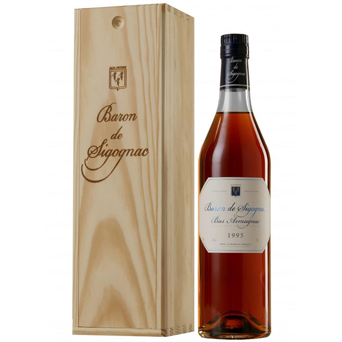 Baron De Sigognac 1995 Vintage Armagnac In Wooden Gift Box