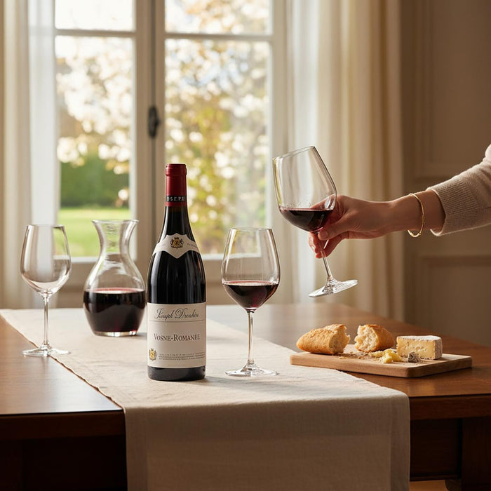 Joseph Drouhin Vosne Romanee In Glasses With Food