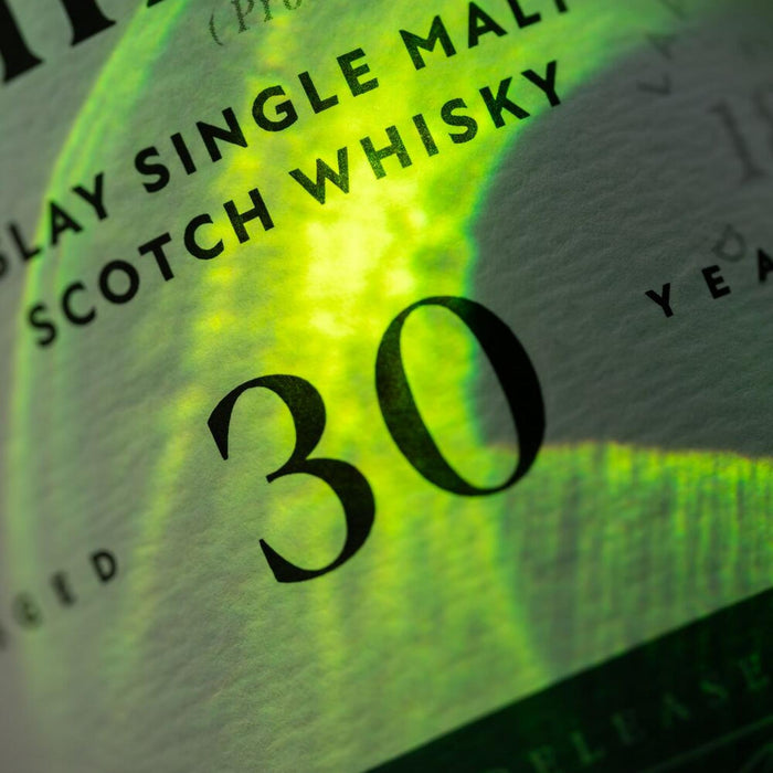 Laphroaig 30 Year Old Whisky Label