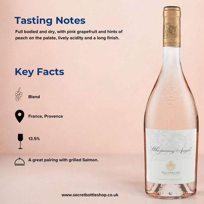 Whispering Angel Rose Happy Mother's Day Engraved 75cl