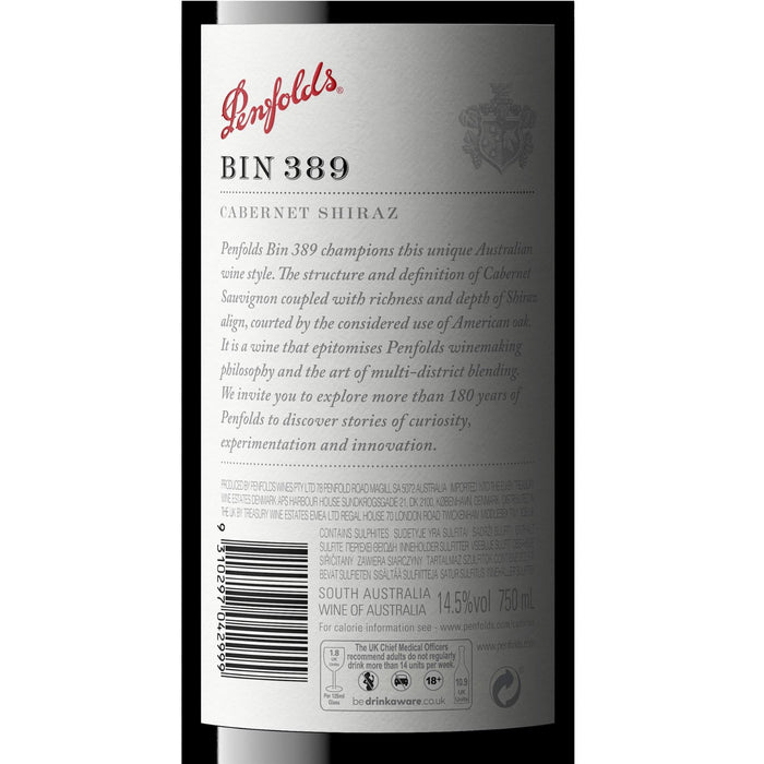 Penfolds Bin 389 Cabernet Shiraz Label