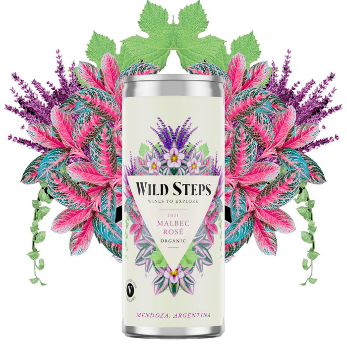 Wild Steps Organic Malbec Rose In Can - Case Of 12 x 25cl