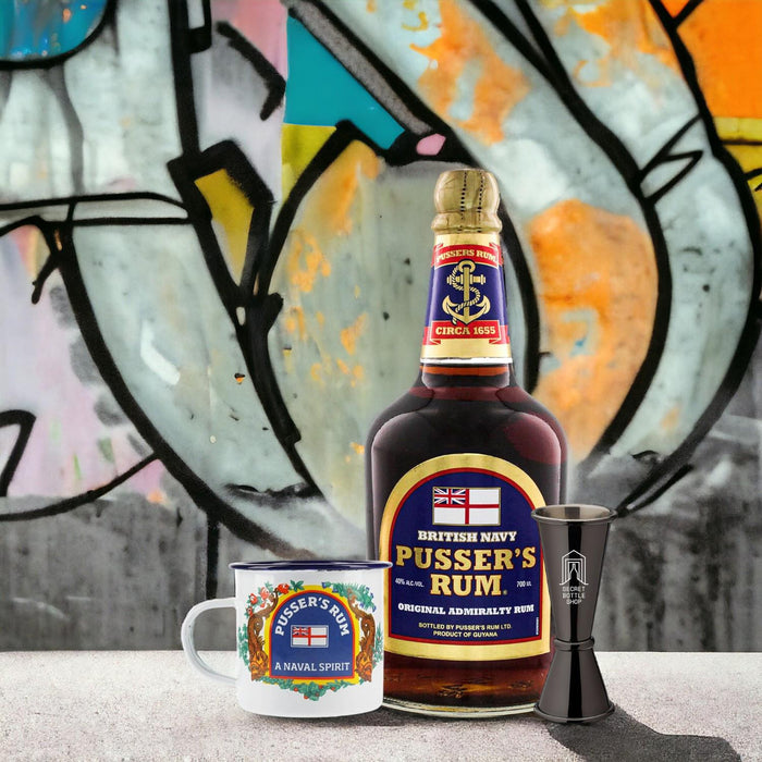 Pusser's Blue Label Rum Enamel Cup & Jigger Set 70cl
