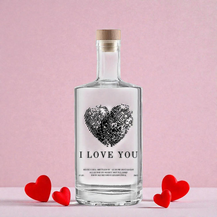 Secret Bottle Shop I Love You Engraved Gin for valentines day gifting