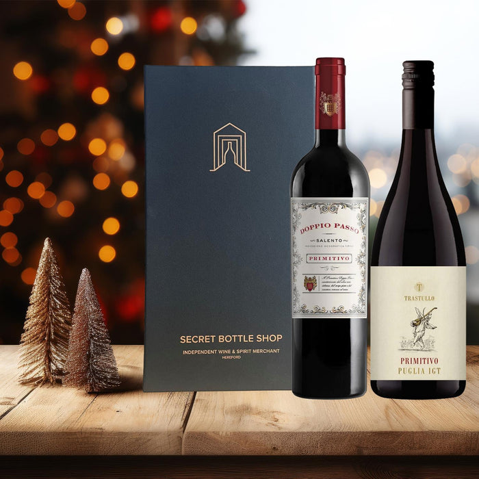 Primitivo Discovery Red Wine Gift Set | Two 75cl Bottles | Luxury Christmas Wine Gift