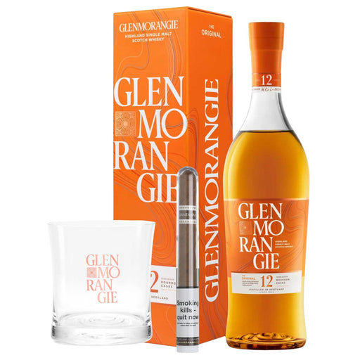 Glenmorangie 12 Year Old Whisky, Cigar and Whisky Tumbler Gift Bundle