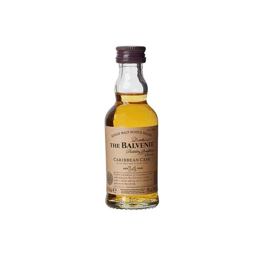 Balvenie 14 Year Old Carribbean Cask Single Malt Whisky Miniature 5cl 43% ABV