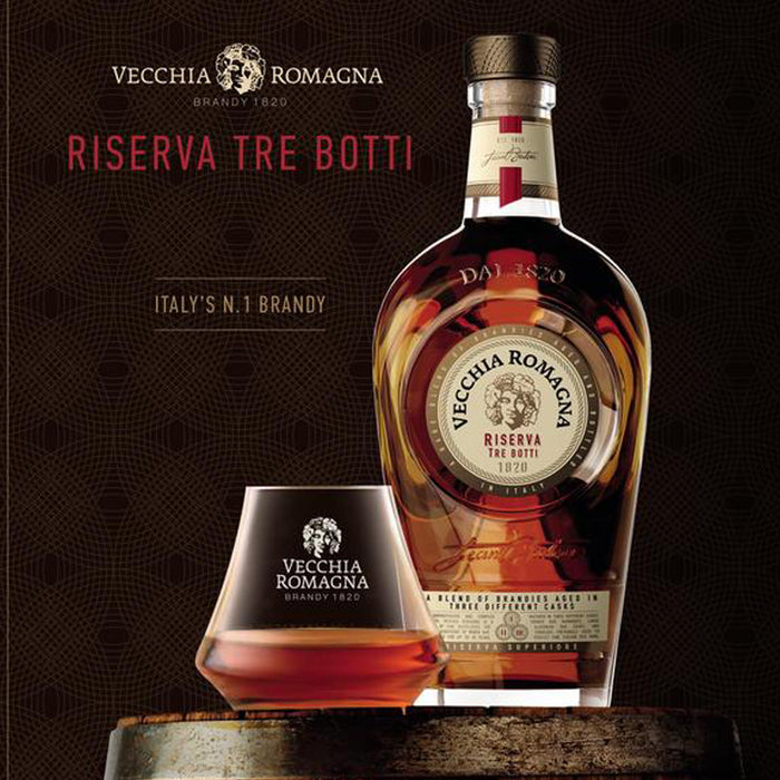 Vecchia Romagna Riserva Tre Botti 1820 Italian Brandy 70cl 40.8% ABV