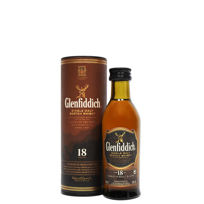 Glenfiddich 18 Year Old Whisky Miniature 5cl 40% ABV