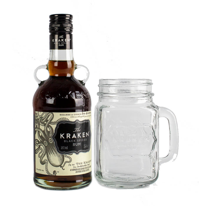 The Kraken Spiced Rum 35cl and Mason Jar Gift Pack