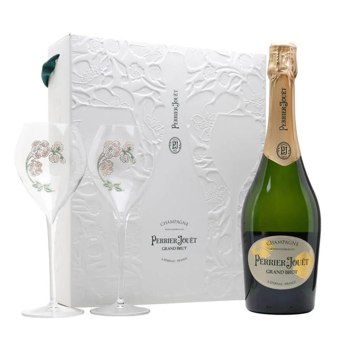 Perrier Jouet Grand Brut Champagne 2 Glass Gift Set 75cl