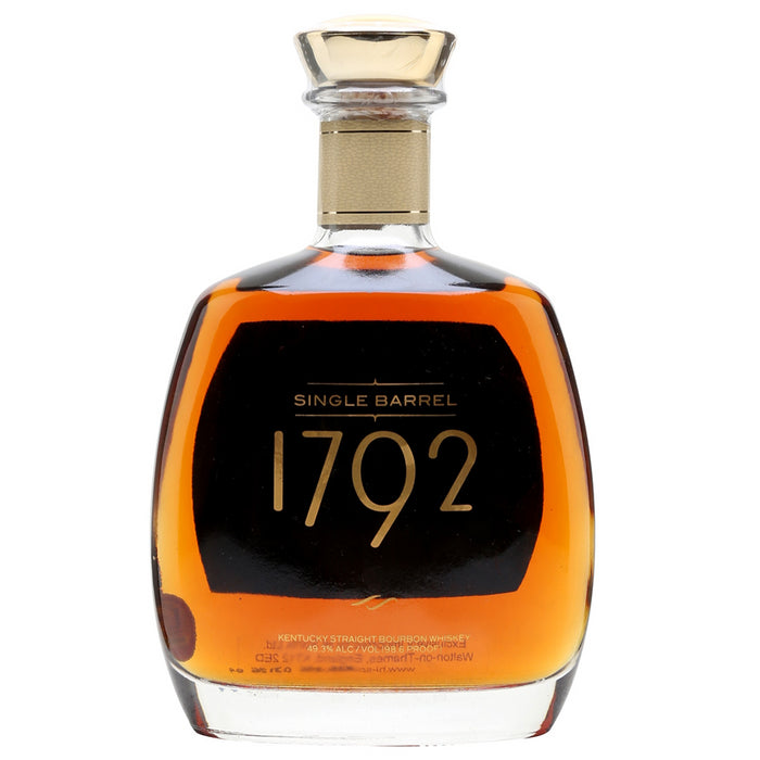 bottle of 1792 single barrel Kentucky straight bourbon