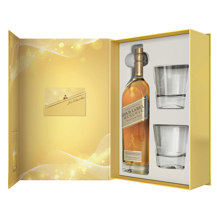 Johnnie Walker Gold Label Reserve 200th Anniversary 2 Glass Gift 70cl