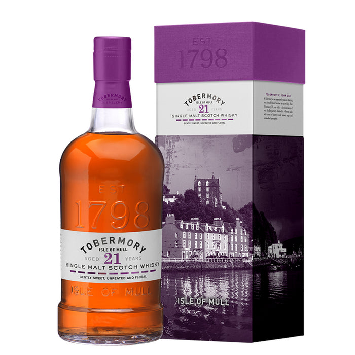 Tobermory 21 Year Old Whisky 70cl And Gift Box