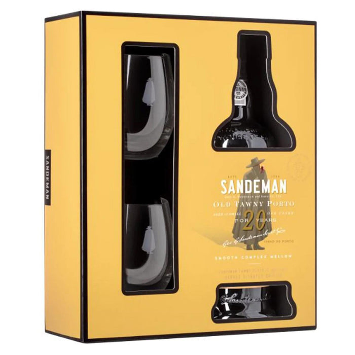 Sandeman 20 Year Old Tawny Port Gift Set With 2 Glasses 75cl