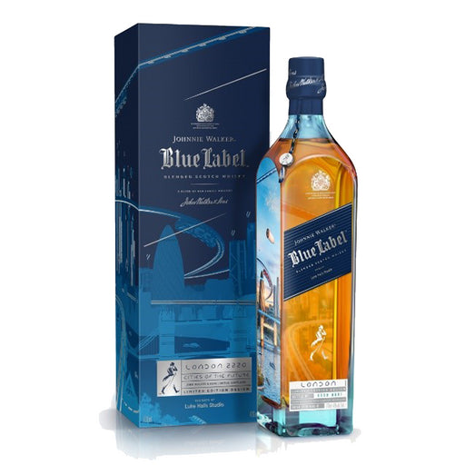 Johnnie Walker Blue Label Cities Of The Future London Edition 2220 Whisky 70cl next to gift box 