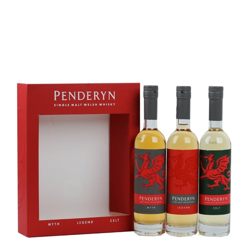 Penderyn Dragon Whisky Gift 3 x 20cl 41% ABV