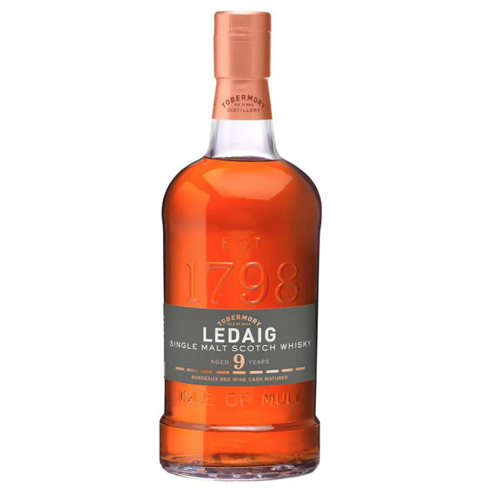 Tobermory Ledaig 9 Year Old Bordeaux Red Wine Cask Matured Whisky 70cl