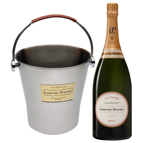 Laurent-Perrier La Cuvee Brut Champagne Magnum 150cl with Magnum LP Ice Bucket 12% ABV