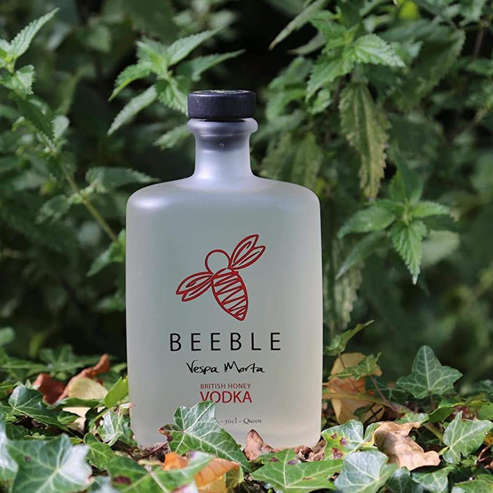 Beeble Honey Vodka in some leaves