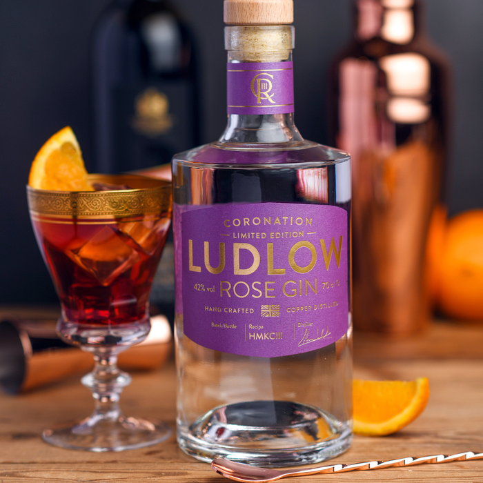 Ludlow King Charles III Coronation Rose Gin 70cl