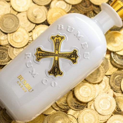 Bumbu Rum Cream With Background Of Gold Coins