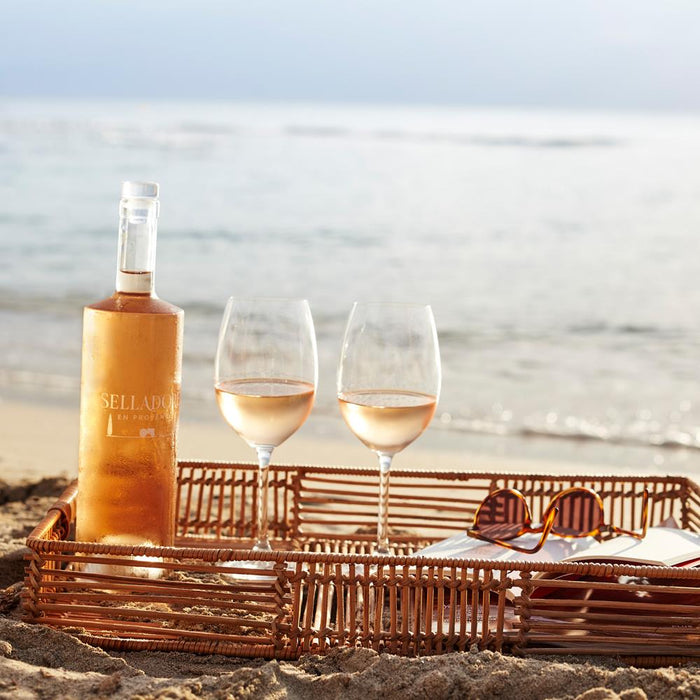 Bottle Of William Chase Selladore En Provence Rose Wine On The Beach